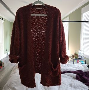 Gorgeous Dark Orange Fall Cardigan w/Pockets - XL - Extremely Soft!
